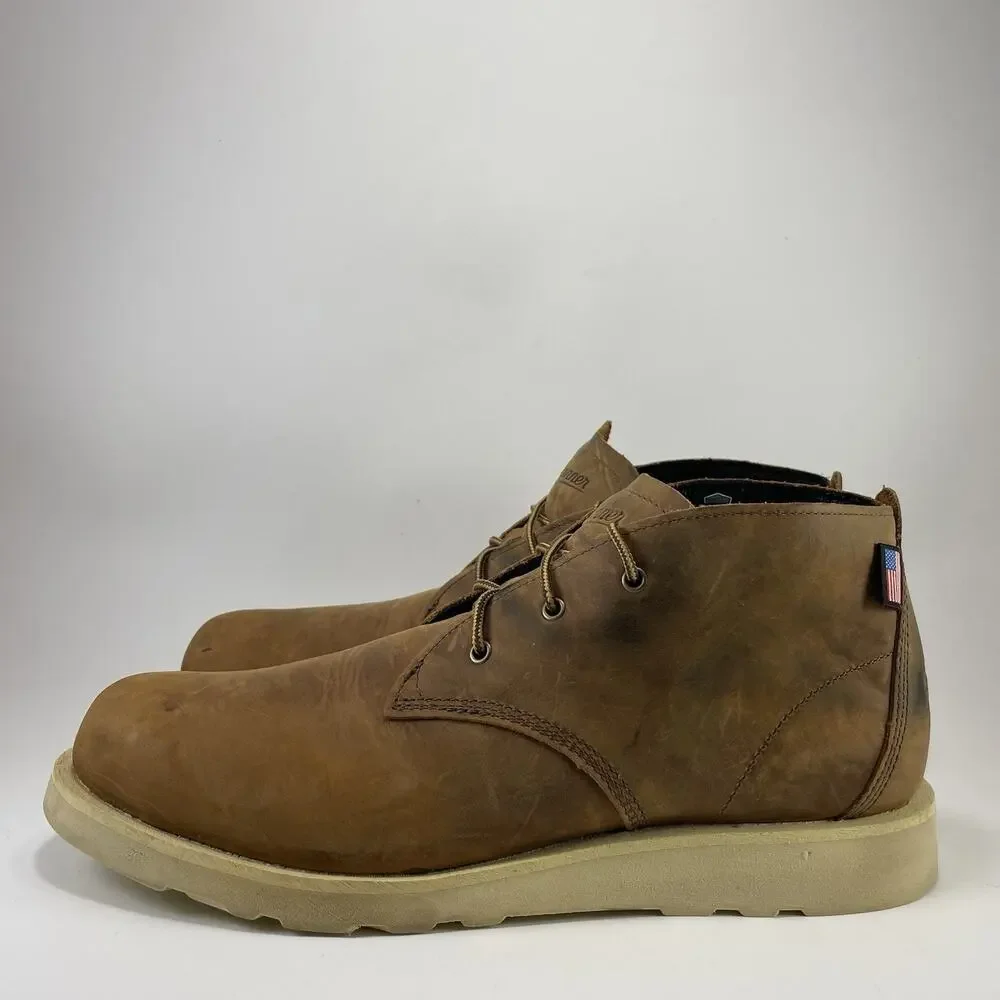 Danner Pine Grove Chukka Leather Brown Wedge Sole Boots Mens Size 12 USA Ankle